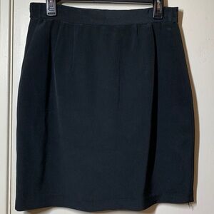Allison Taylor Black 100%  Silk Mini Pencil Skirt, M